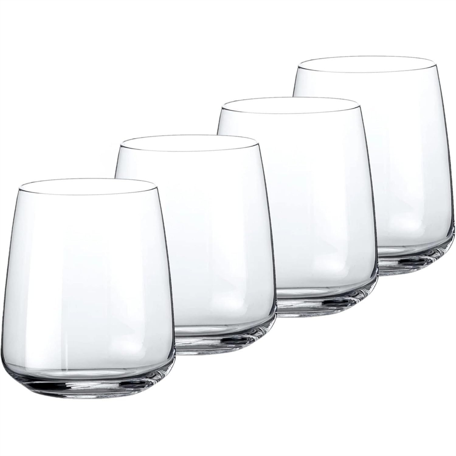 Wine Glass Set Crystal - Stemless Wine Glasses Set of 4,