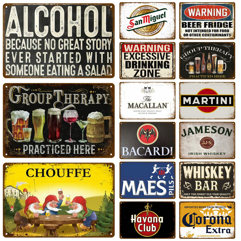 Wine Beer Pub - Home Beer Brand Plaque Vintage Wine
