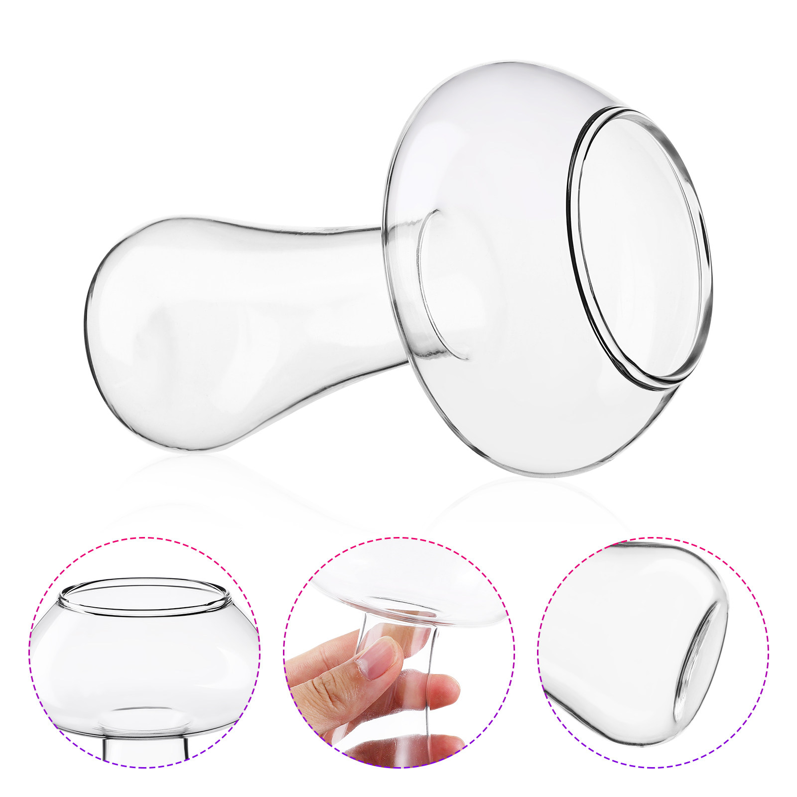 Wine Glass Set Crystal - 2Pcs Mushroom Glass Cup Transparent Crystal-Like