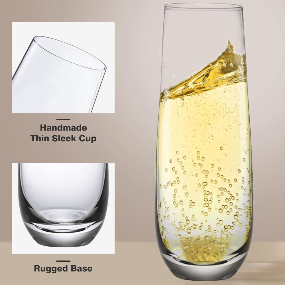 Hand Blown Crystal Champagne F – обзор и цена Wine Glass Set Crystal