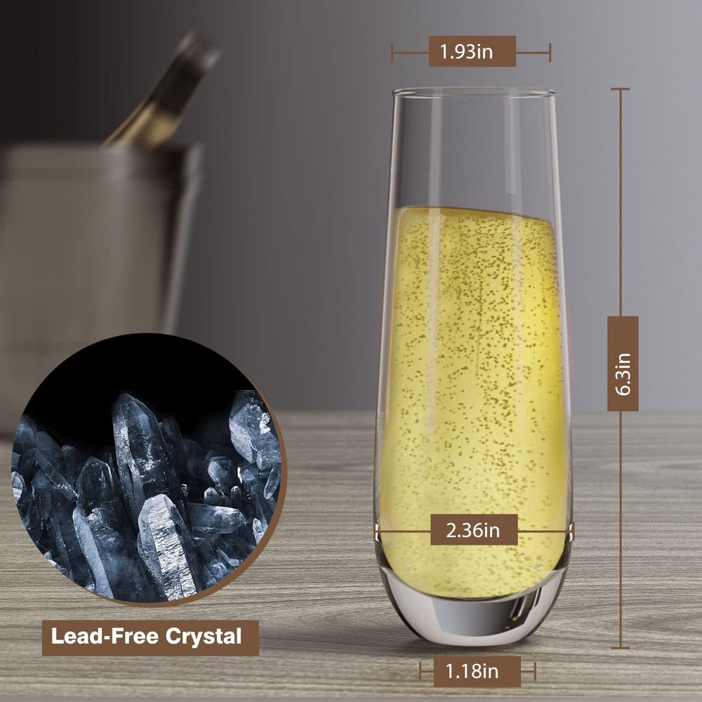 Hand Blown Crystal Champagne F – обзор и цена Wine Glass Set Crystal