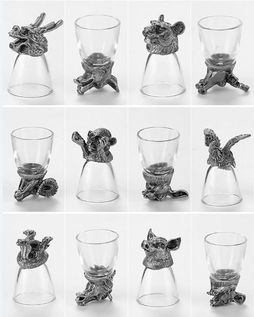 Luxury 12 Zodiac Animal Head C – обзор и цена Wine Glass Set Crystal